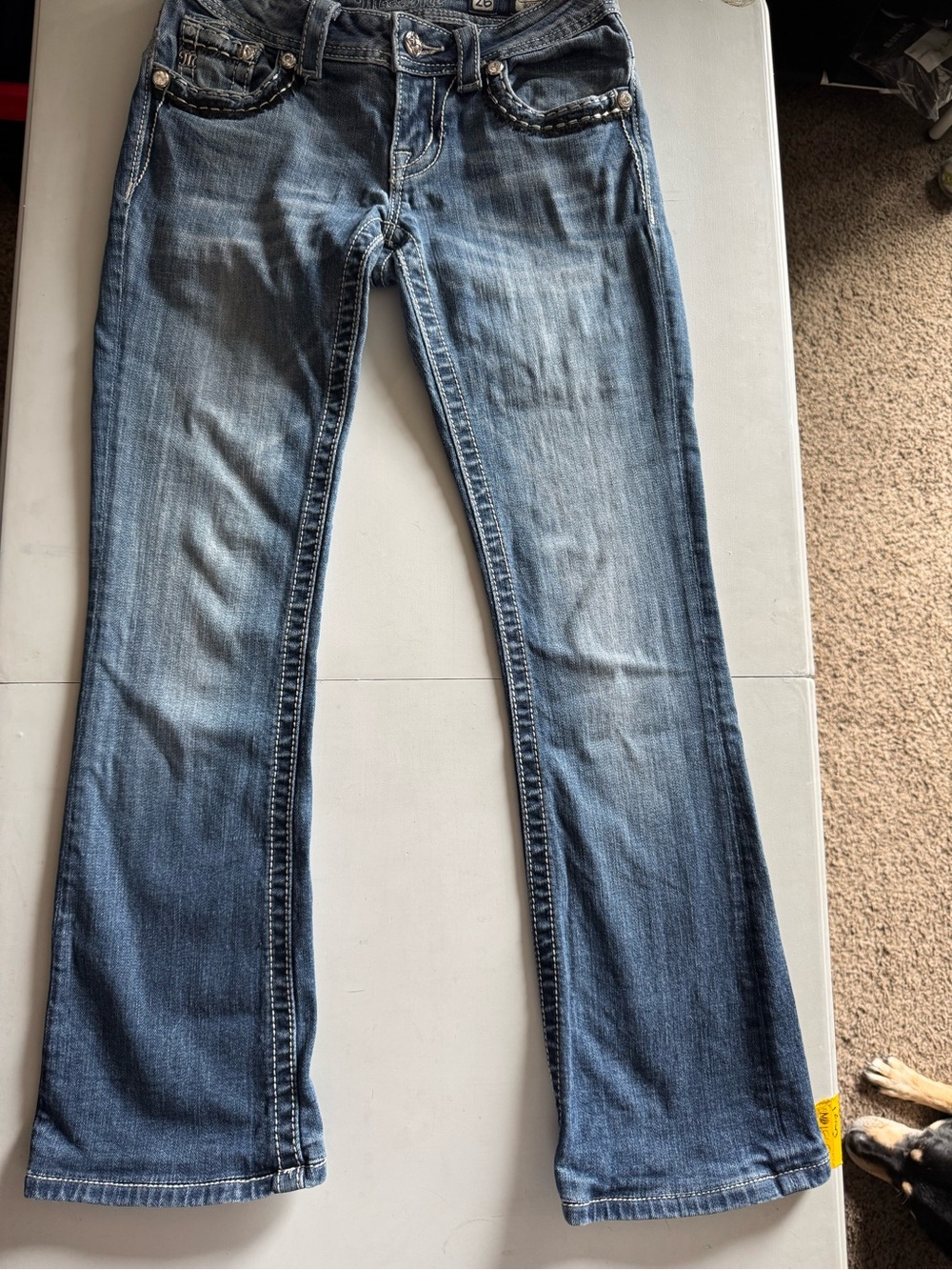 Miss Me Blue Flare Jeans with Faded Detail